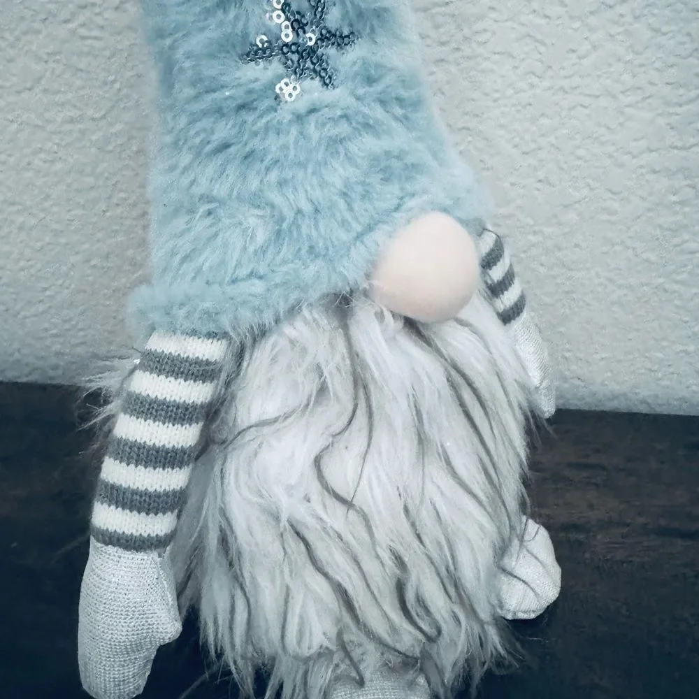 Christmas Winter Holiday Snowflake Faux Fur Gnome Decor
